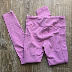 Pink Athleta Girl leggings, 8-10